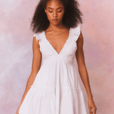 LoveShackFancy Poplar Dress White