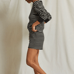 Bennie Short Black & Natural Stripe