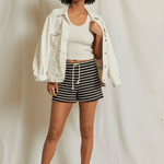 Bennie Short Black & Natural Stripe