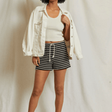 Bennie Short Black & Natural Stripe