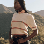 The Puff Sleeve Pullover Cream Ribbon Stripe