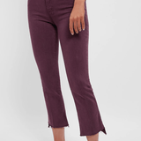 MOTHER The Insider Crop Step Fray Mauve Wine