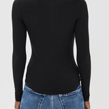 Janay Long Sleeve U Neck Top Black
