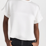 Addy Short Sleeve Knit Back T Shirt White