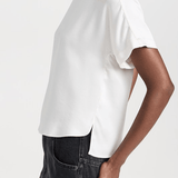 Addy Short Sleeve Knit Back T Shirt White