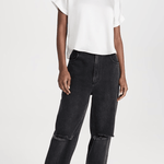 Addy Short Sleeve Knit Back T Shirt White