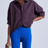 Kaarina Dolman Button Down Chocolate Plum