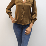 Round Collar Shirt Cinnamon