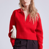 Apiece Apart Split Neck Henley Chili