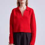 Apiece Apart Split Neck Henley Chili