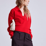 Apiece Apart Split Neck Henley Chili