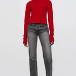 Cashmere Crewneck Cardigan Fire