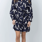 Dacey Dress Navy & Ecru