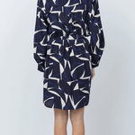 Dacey Dress Navy & Ecru