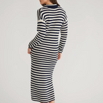 Raya Striped Polo Dress Dark Blue Multi
