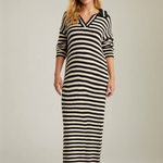 Raya Striped Polo Dress Dark Blue Multi