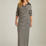 Raya Striped Polo Dress Dark Blue Multi