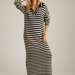 Raya Striped Polo Dress Dark Blue Multi