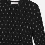 Dotted Stretch Mesh Top Black Multi