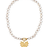 Pearl Necklace 16.5 Inches / Oval Clip / Pearl necklace - No Charm