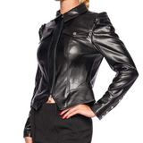 Wyatt Vegan Leather Zip Up Jacket Black