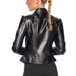 Wyatt Vegan Leather Zip Up Jacket Black