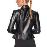 Wyatt Vegan Leather Zip Up Jacket Black