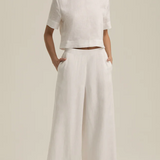 Wide Leg Linen Pant Bright White