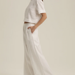 Wide Leg Linen Pant Bright White