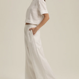 Wide Leg Linen Pant Bright White
