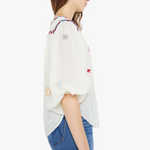 The Breeze Yoke Top Last Lap Whisper White