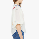 The Breeze Yoke Top Last Lap Whisper White