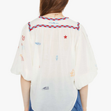 The Breeze Yoke Top Last Lap Whisper White