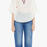 The Breeze Yoke Top Last Lap Whisper White