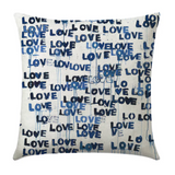 Love Letter Blues Pillow 22x22