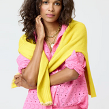 Pia Eyelet Button Up Shirt Neon Pink