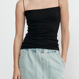 Supima Cotton Essential Strappy Tank Black