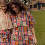Frannie Mini Sac Dress Harvest Grid