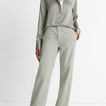 Silk Satin Rugby Shirt Smoky Moss