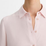 Slim Fitted Button Down Blouse Ballet Pink