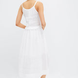 Zora Solid Tank Button Down Dress Pearl