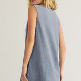 Sloane V-Neck Jersey Denim Mini Dress