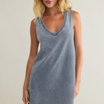 Sloane V-Neck Jersey Denim Mini Dress