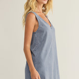 Sloane V-Neck Jersey Denim Mini Dress