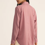 The Perfect Linen Top Pink Smoke