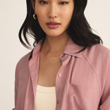 The Perfect Linen Top Pink Smoke