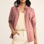 The Perfect Linen Top Pink Smoke