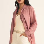 The Perfect Linen Top Pink Smoke