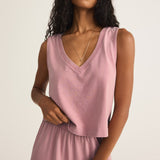 Sloane V-Neck Top Pink Smoke