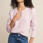 Medina Button Up Cardigan Washed Pink